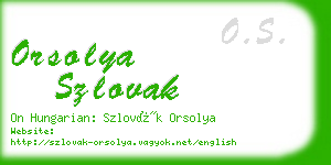 orsolya szlovak business card